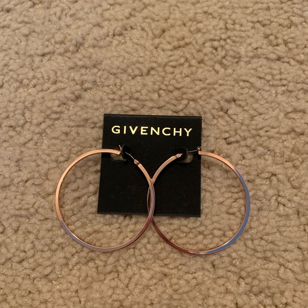 Rose gold Givency hoop earrings. Never worn.